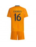 Real Madrid Endrick #16 Venkovní dres pro děti 2024-25 Krátký Rukáv (+ trenýrky)